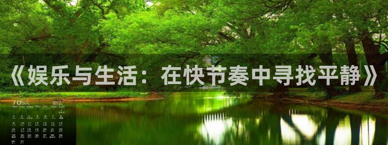 先锋娱乐平台：《娱乐与生活：在快节奏中寻找平静》
